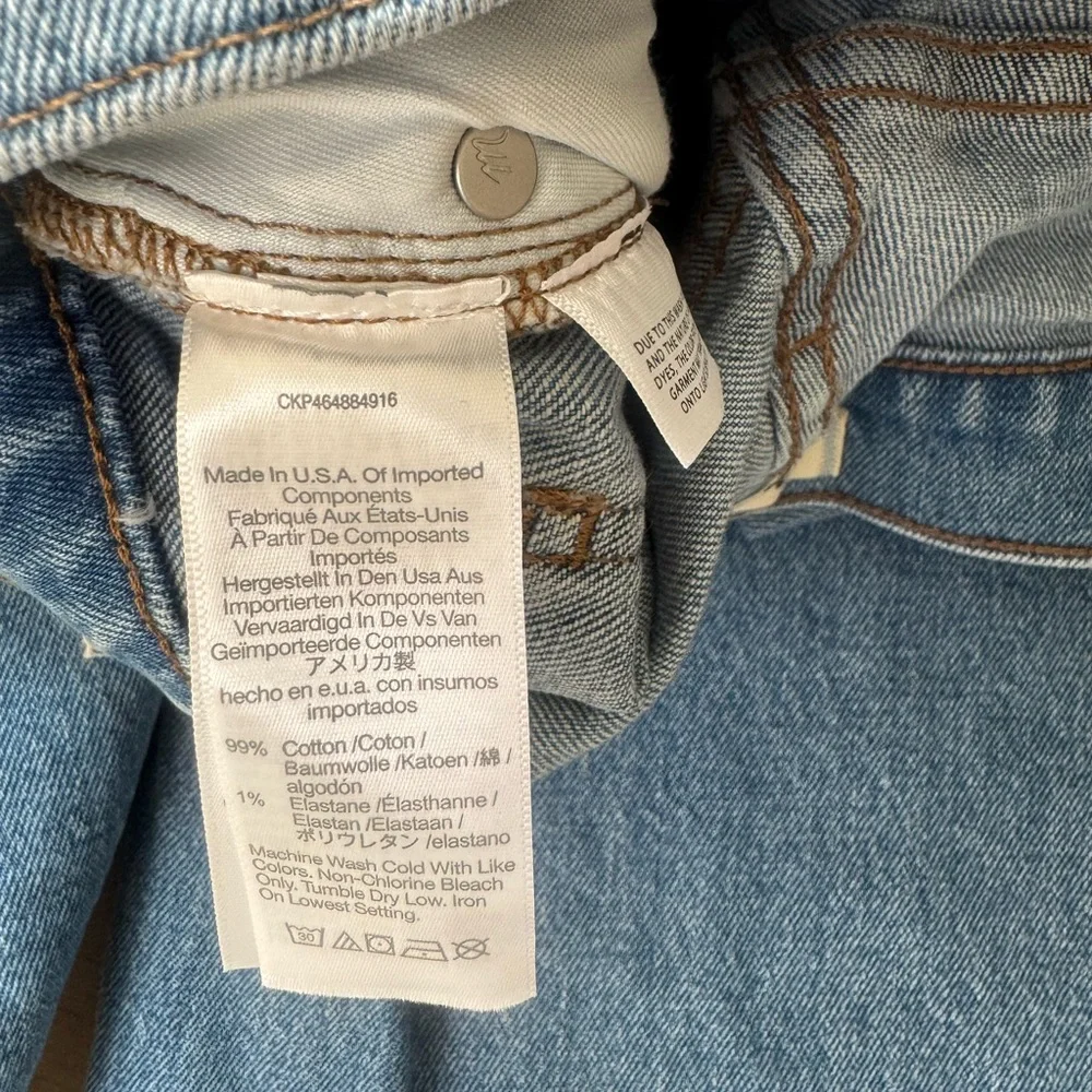 Madewell Perfect Vintage Wide Leg Jeans High Rise Raw Hem Size 25 - Picture 10 of 11